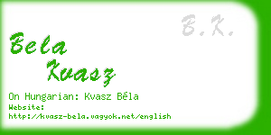 bela kvasz business card